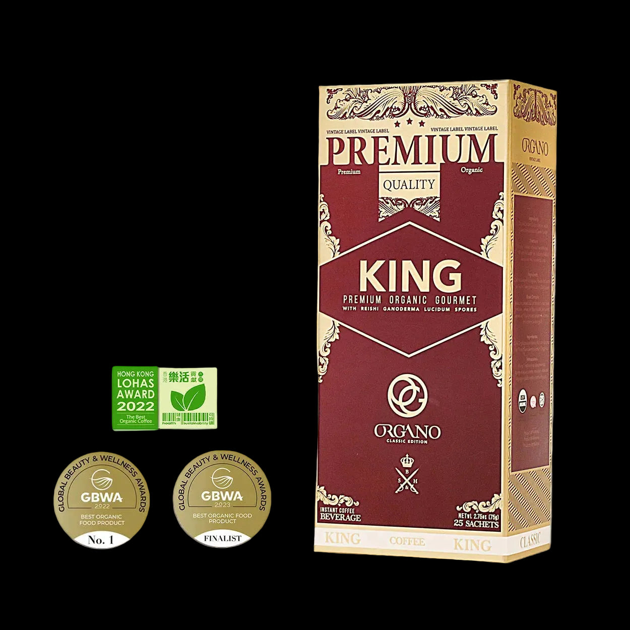 ORGANO™ King of Coffee – Prémium Organikus Gourmet Kávé Ganoderma lucidum spórával