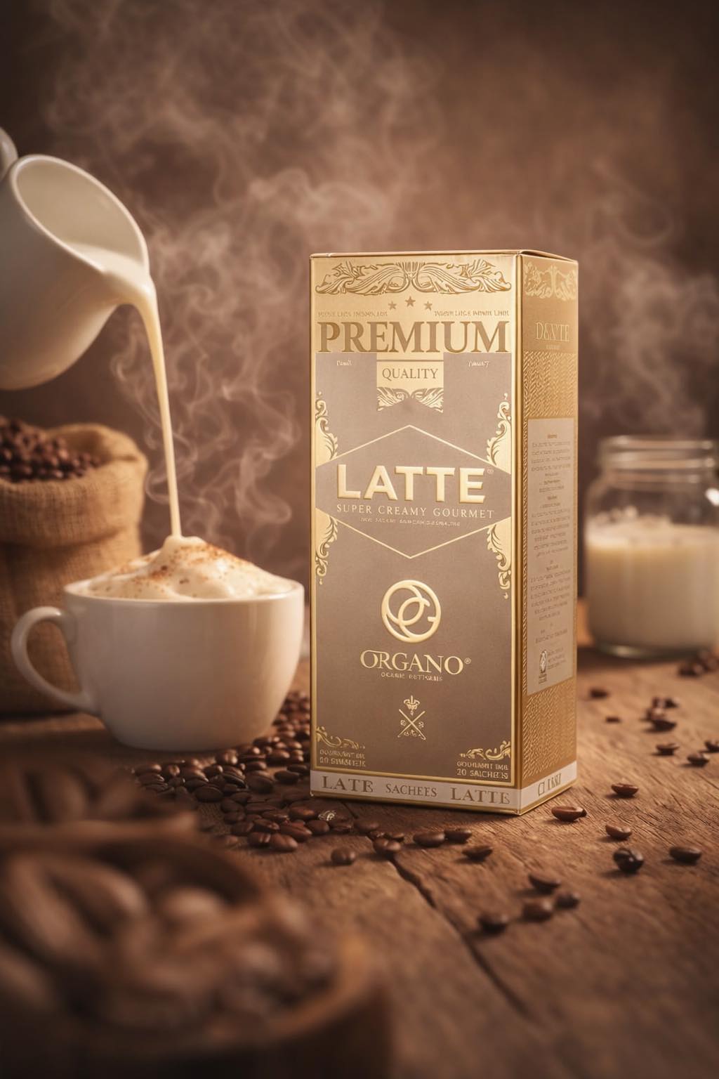 ORGANO™ Prémium Tejeskávé – Gourmet Latte Ganoderma lucidum