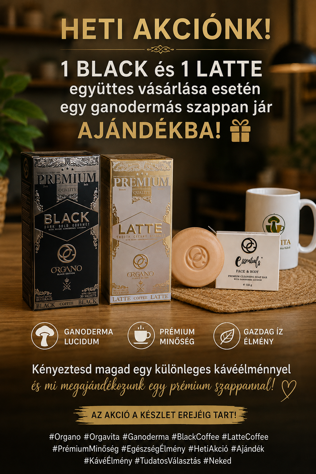 ORGANO™ Kávé & Latte Csomag – Ajándék Szappannal
